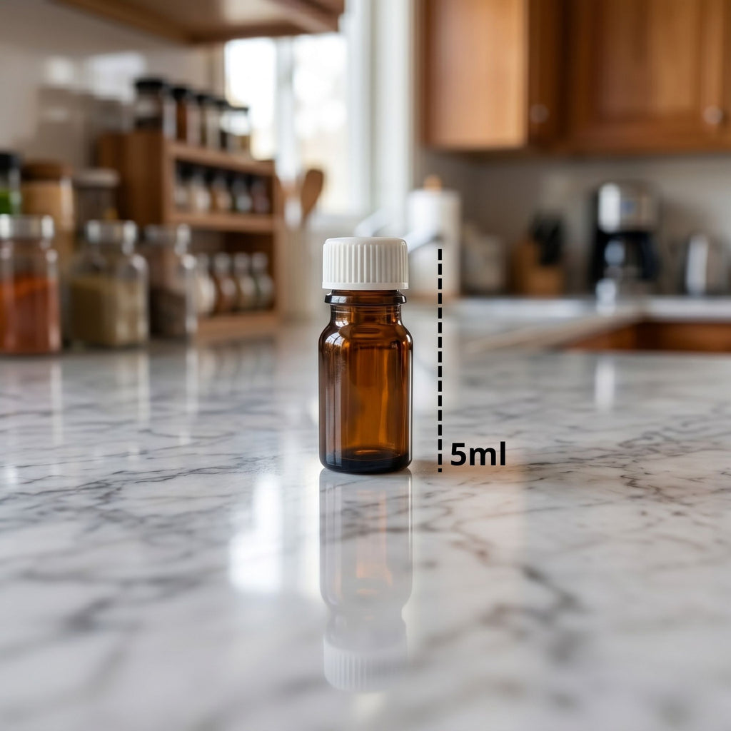 Botella Vidrio Ambar Tapa 5ML