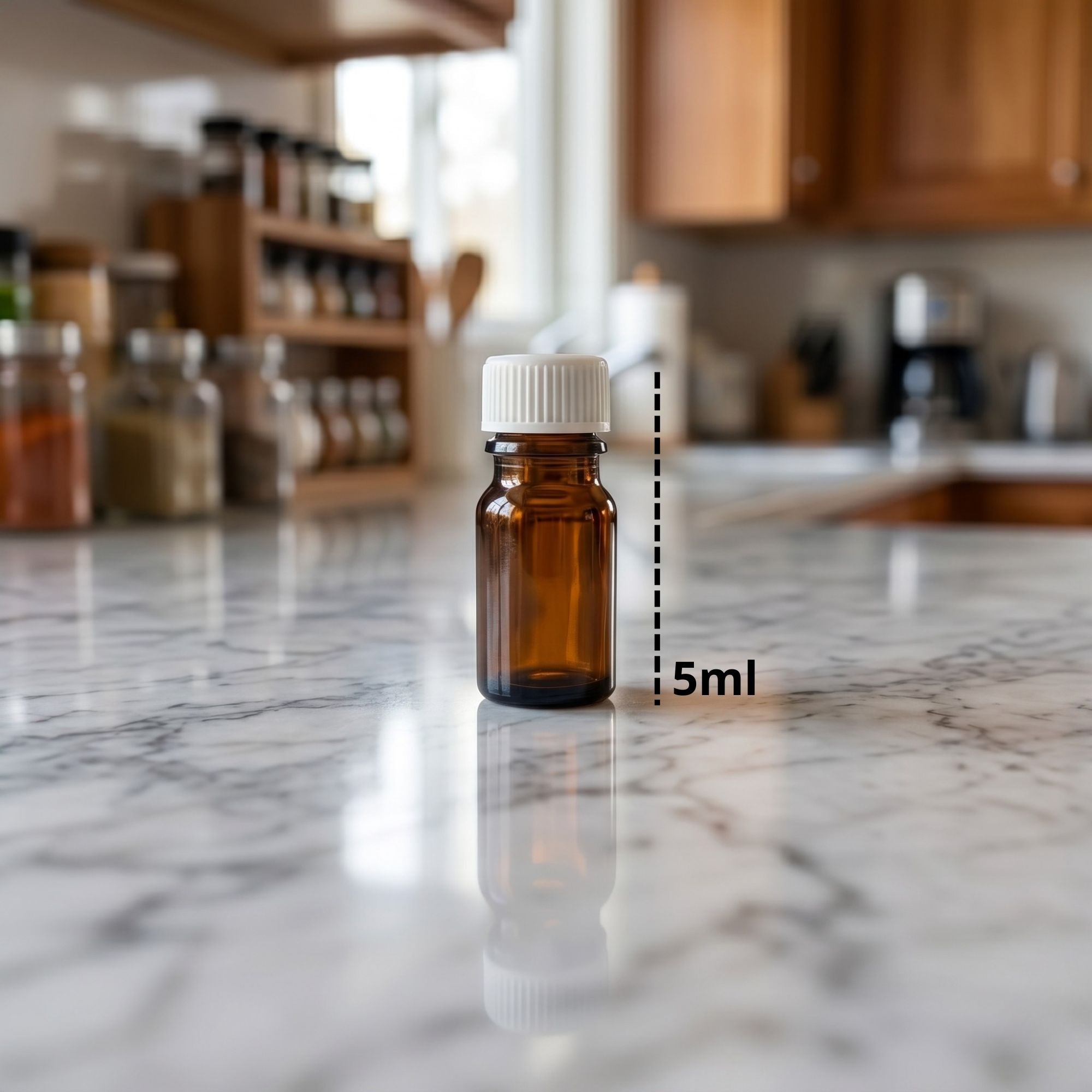 Botella Vidrio Ambar Tapa 5ML