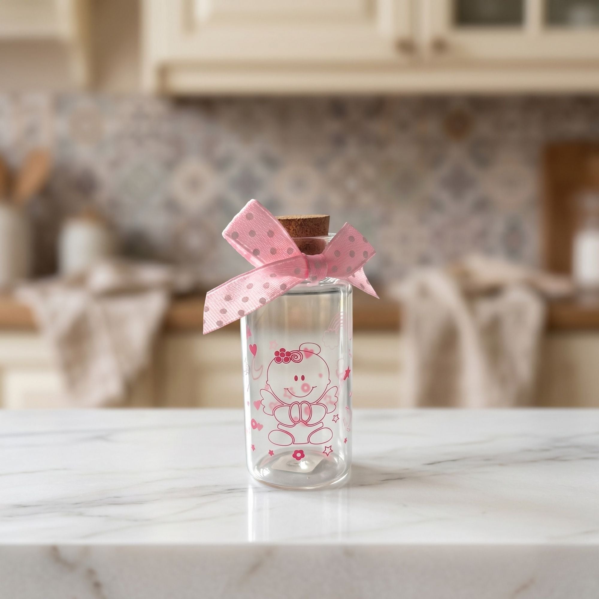 Botella Vidrio Corcho Baby Shower