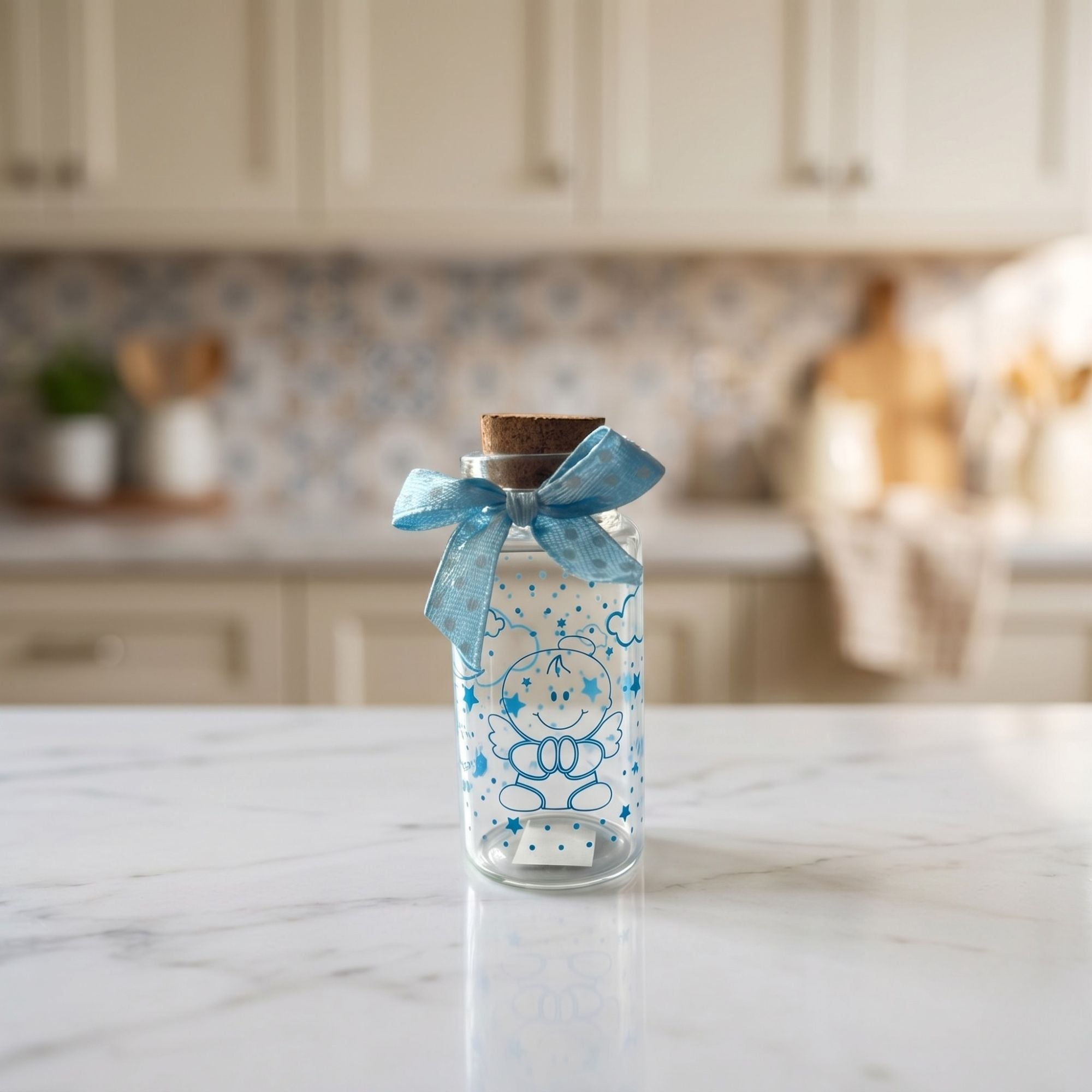 Botella Vidrio Corcho Baby Shower