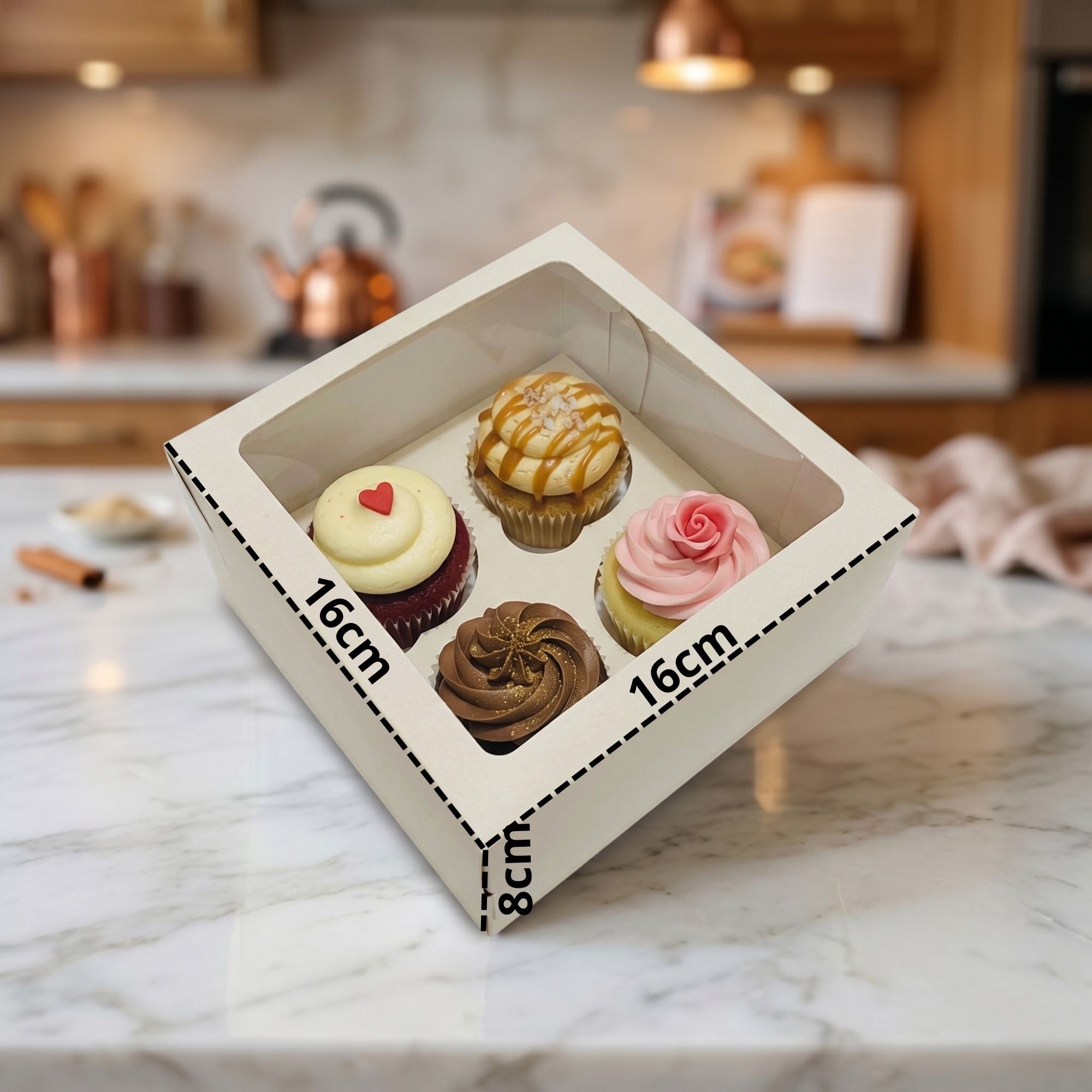 Caja Cupcake 4 Colores 16x16x8