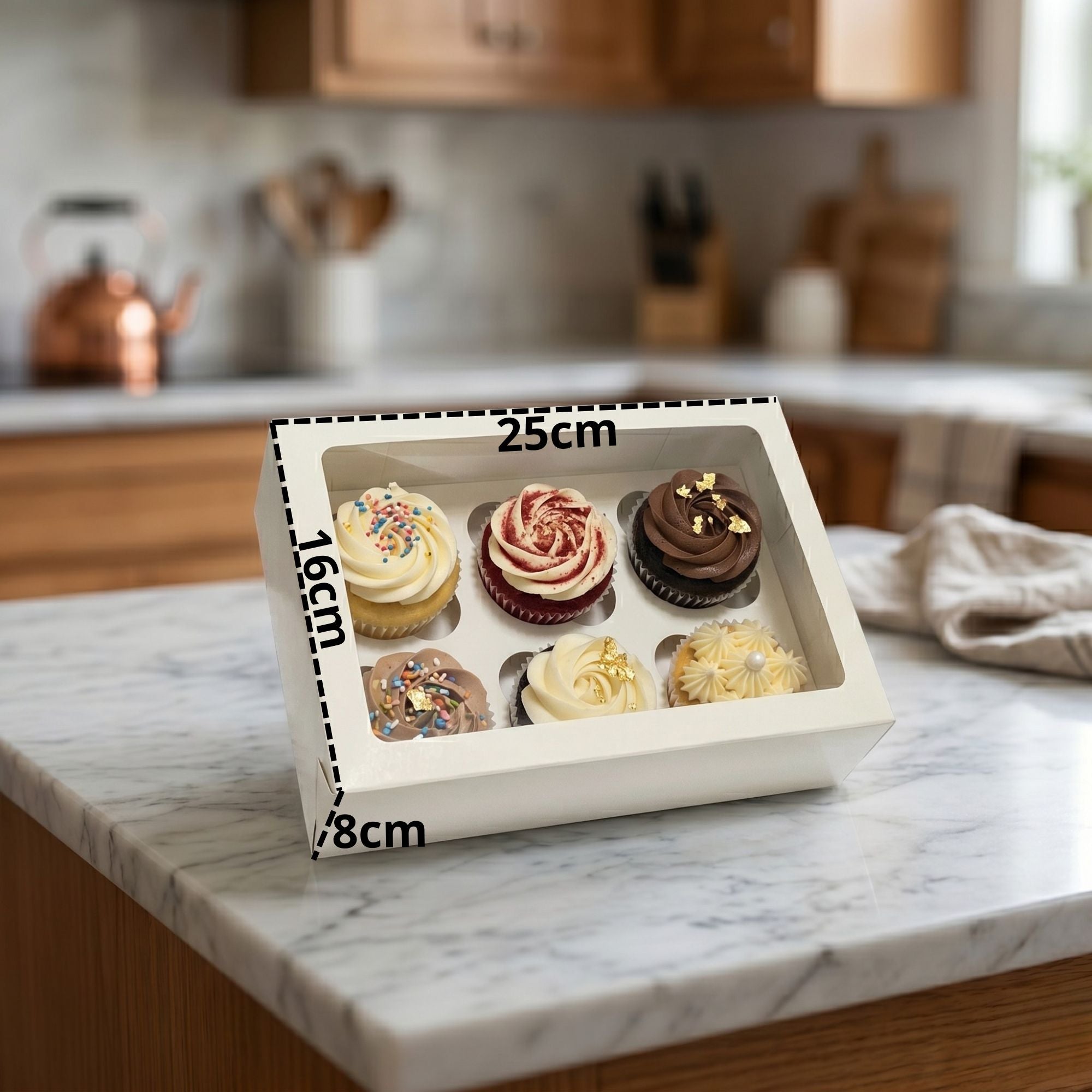 Caja Cupcake 6 Colores 25x16x8