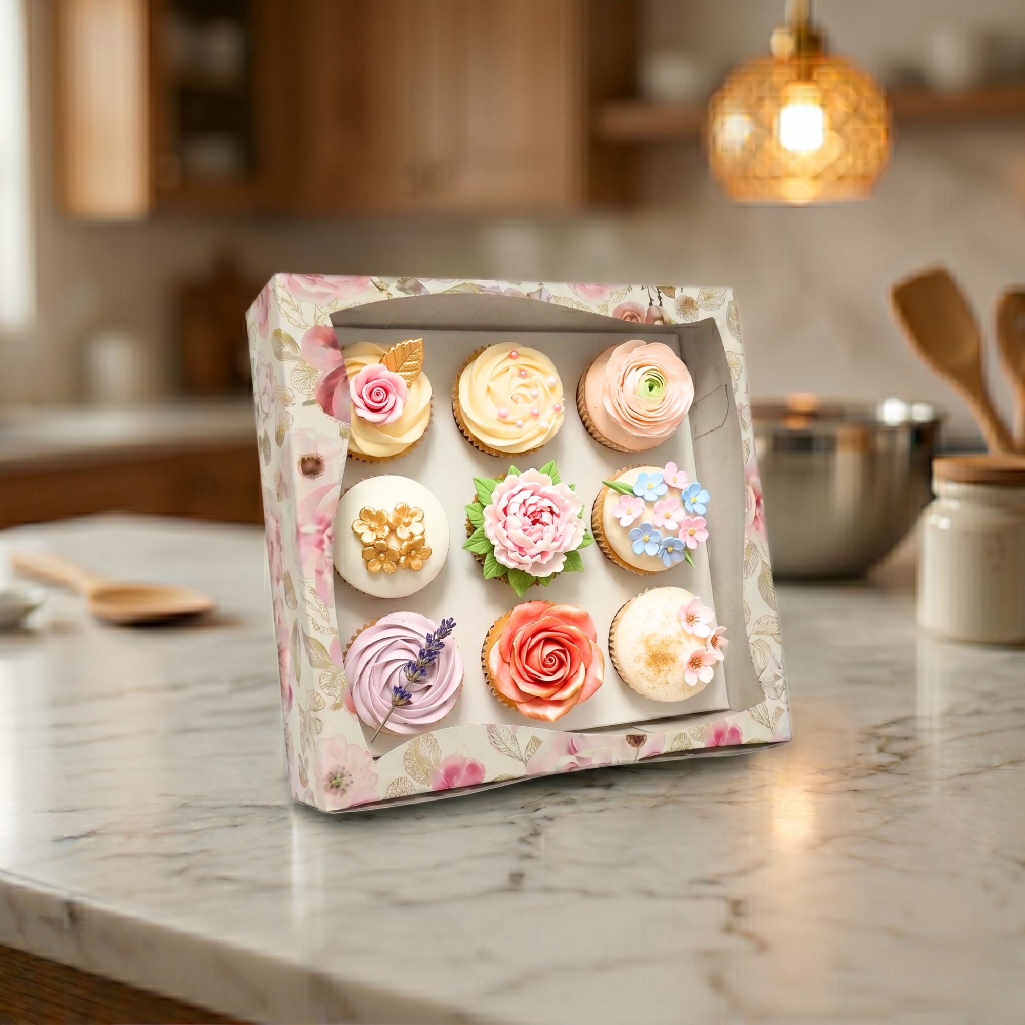 Caja Cupcakes 9 Colores 24x24x10