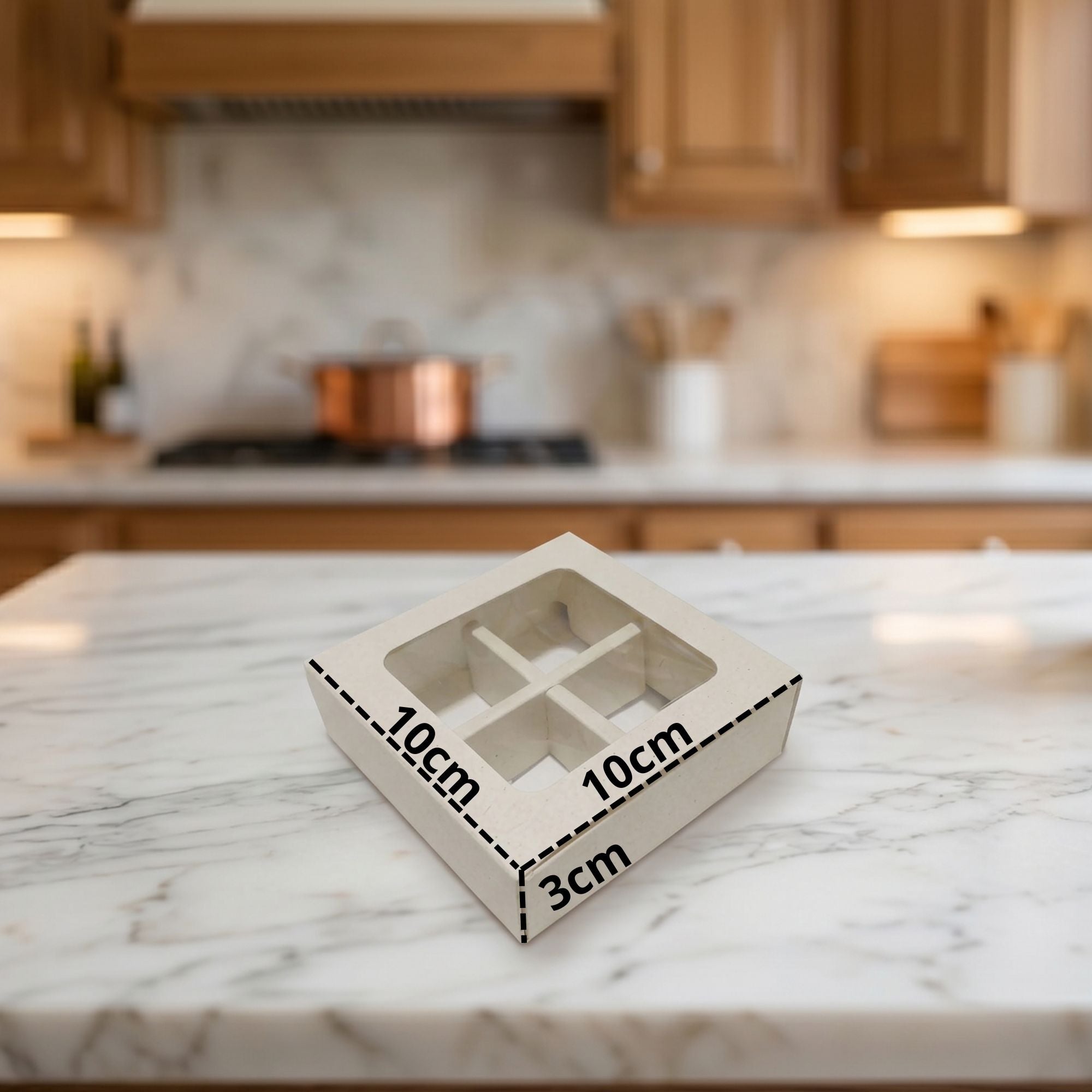 Caja Para 4 Trufas 10x10x3