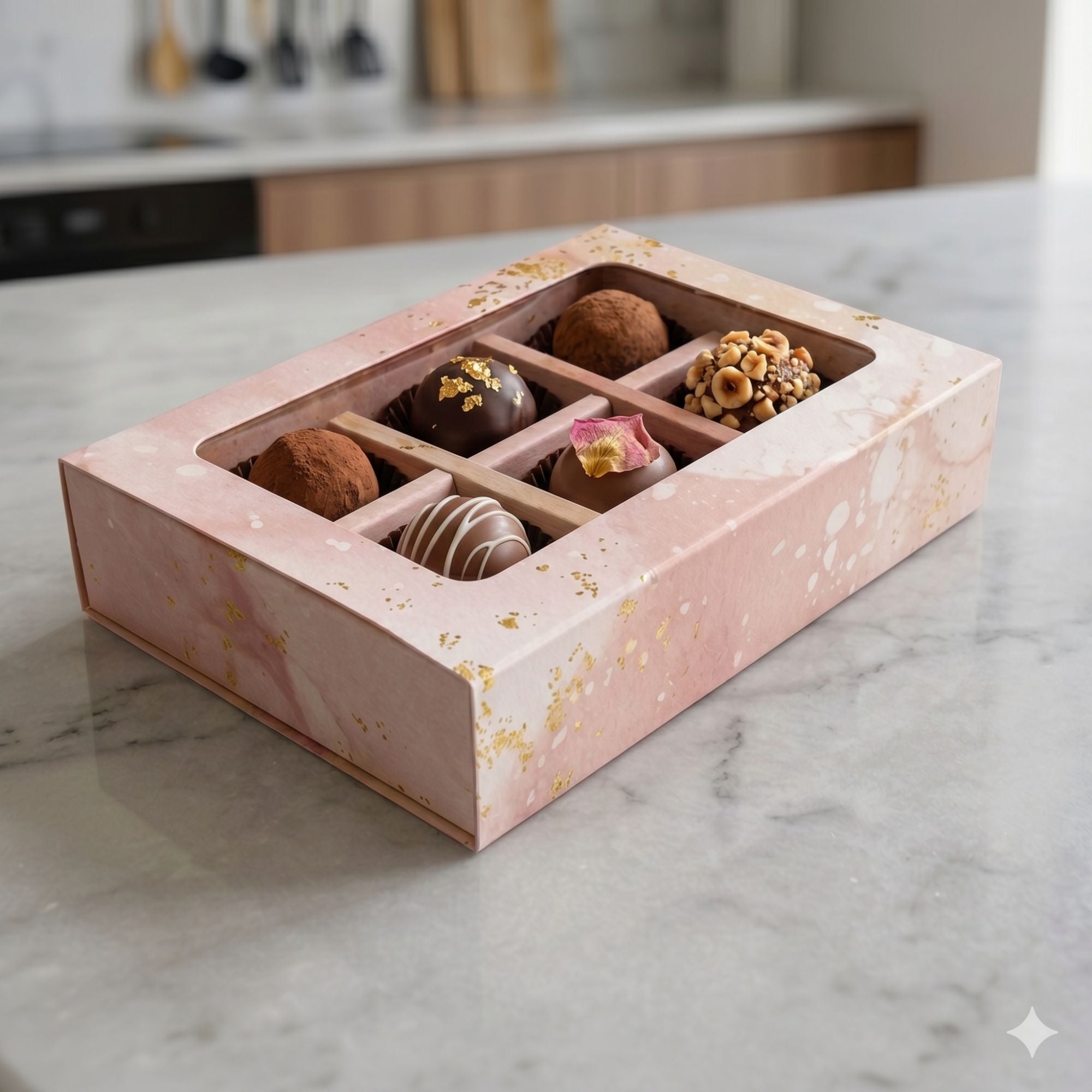 Caja Para 6 Trufas 14x10x6