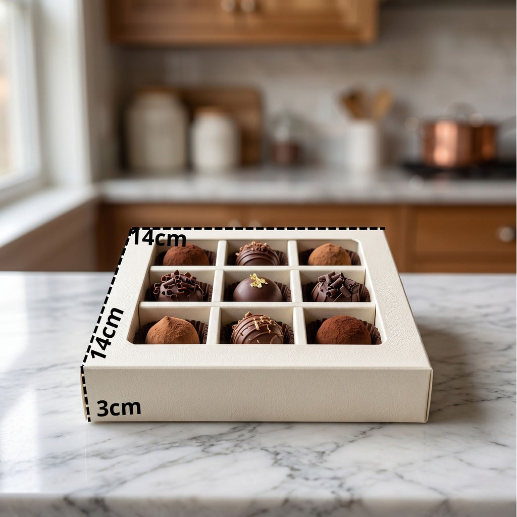 Caja Para 9 Trufas 14x14x3