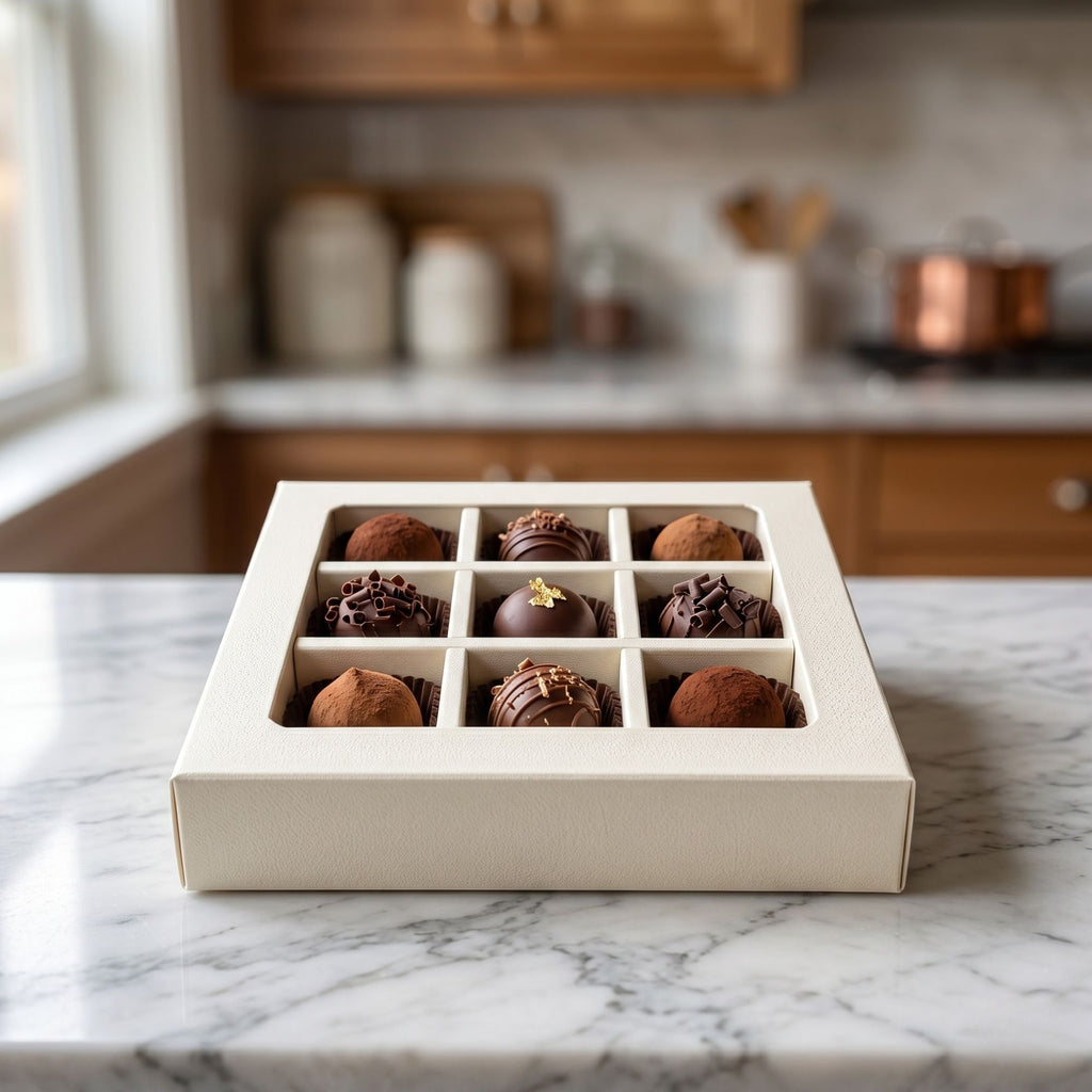 Caja Para 9 Trufas 14x14x3