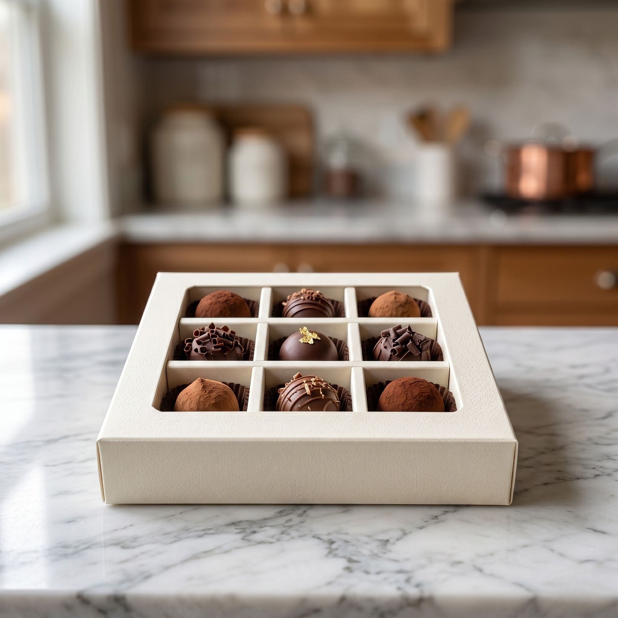 Caja Para 9 Trufas 14x14x3