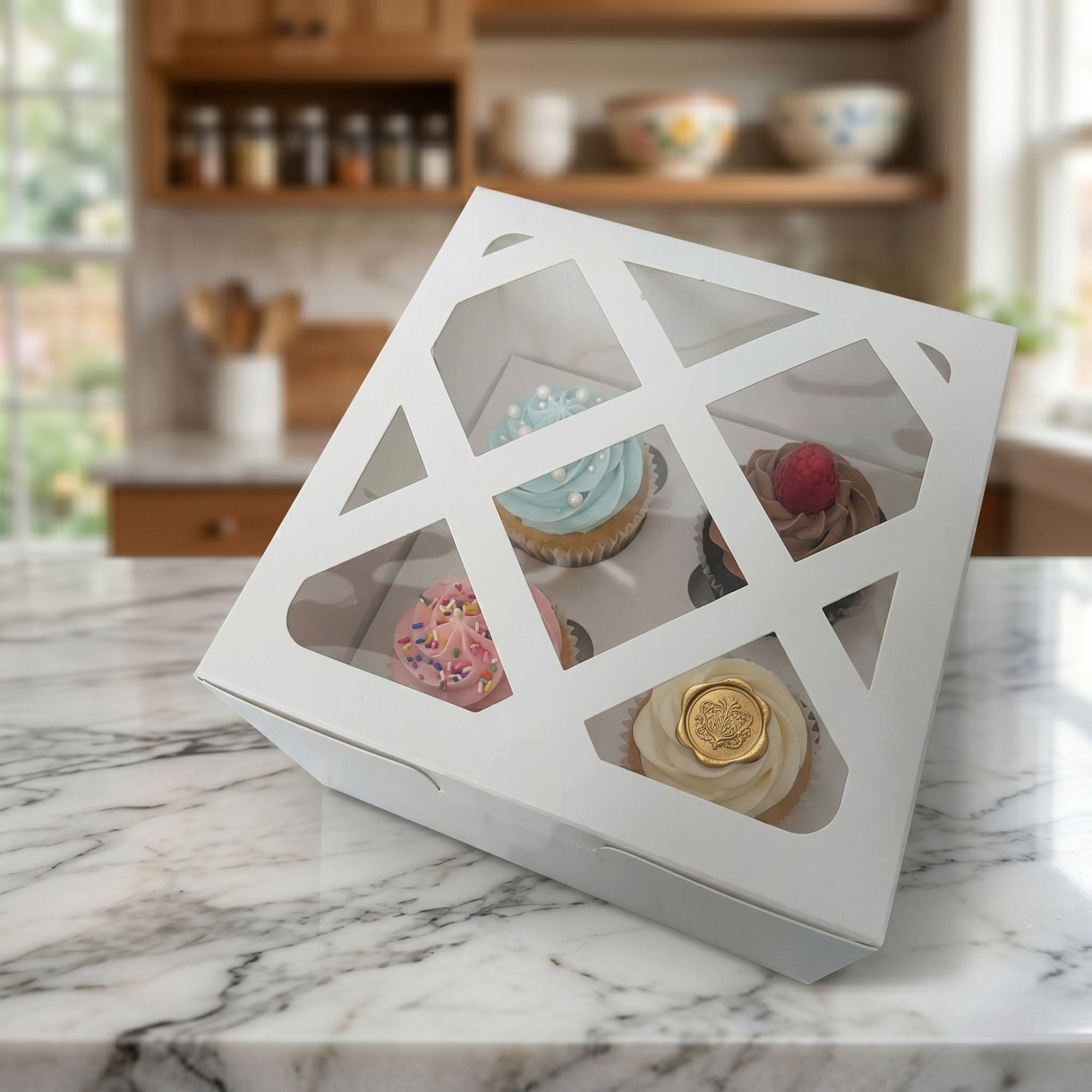 Caja Para 4 Cupcakes 17x17x10
