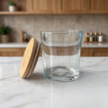 Botella Vidrio Transparente 300ML Tapa Madera