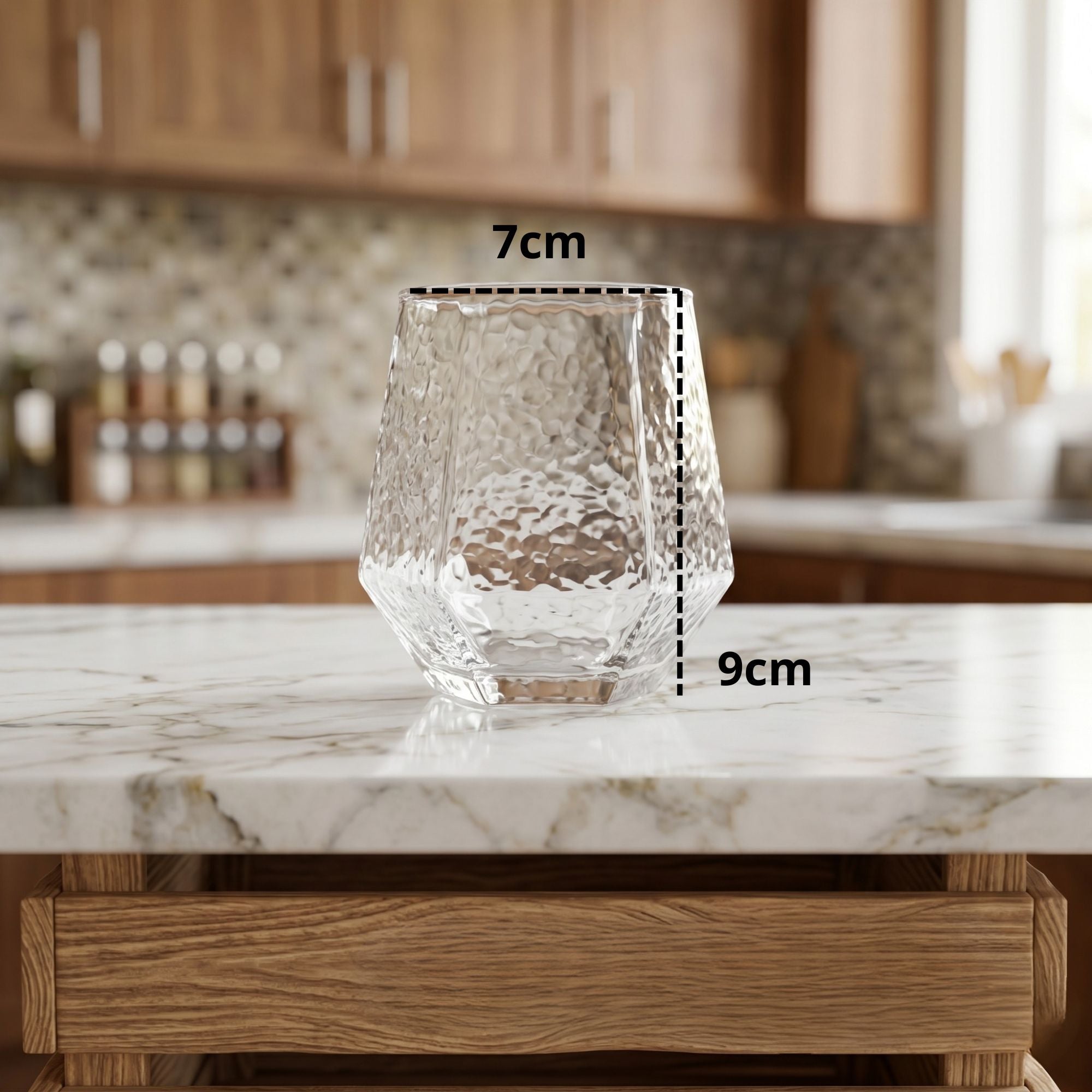 Vaso Vidrio Whisky Hexagonal