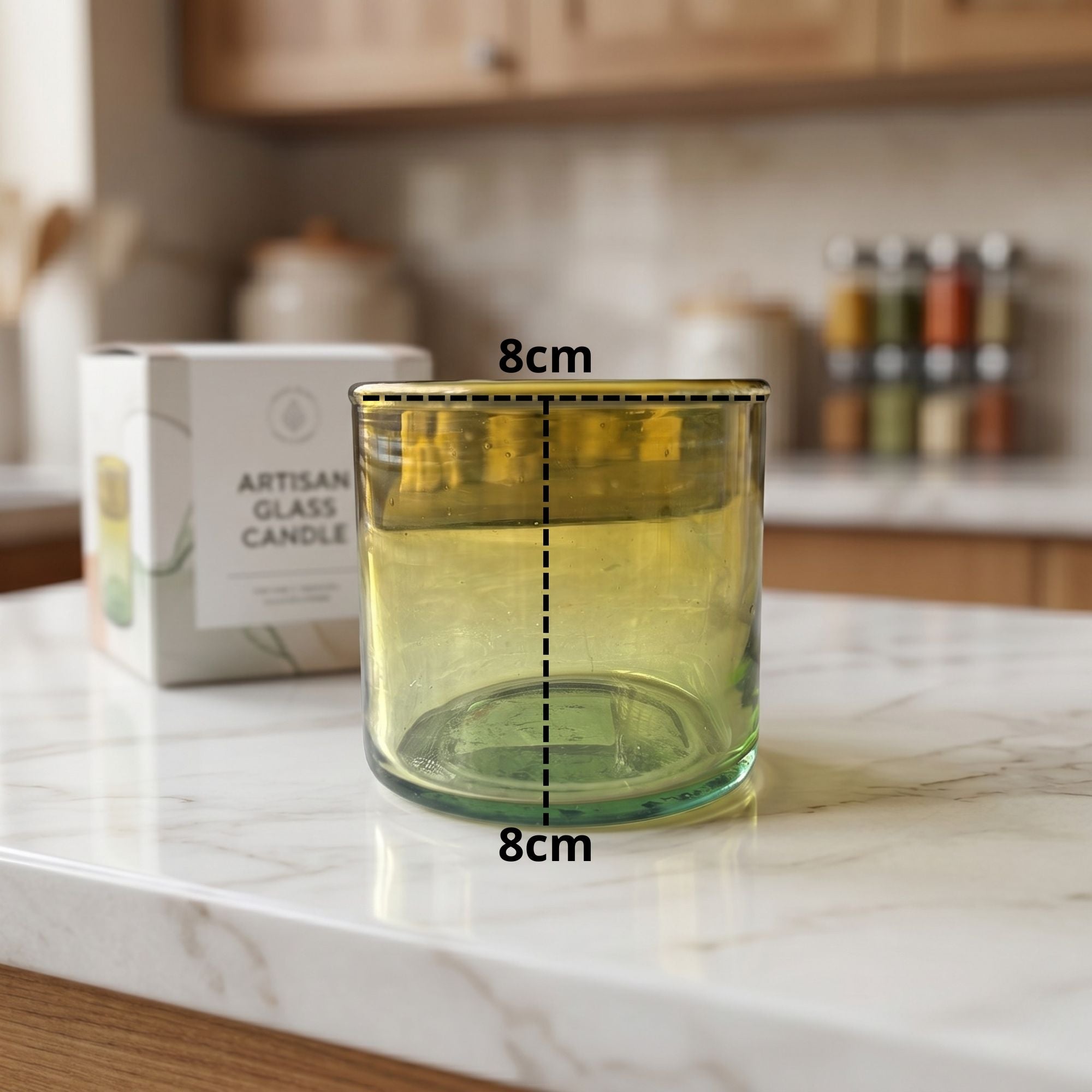 Vaso Vela Vidrio 8X8 Whisky