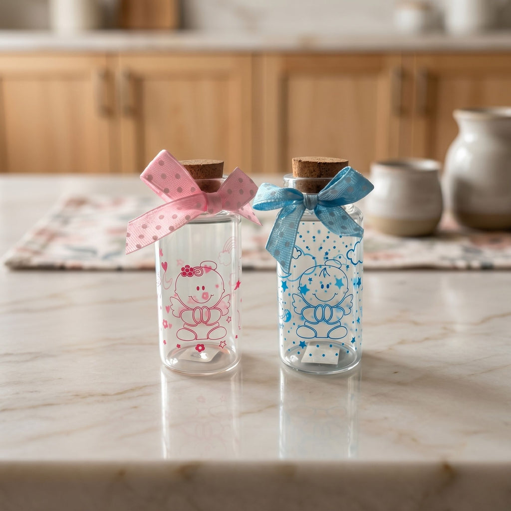 Botella Vidrio Corcho Baby Shower