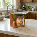 Caja Dorada Con Ventana 11x11x8
