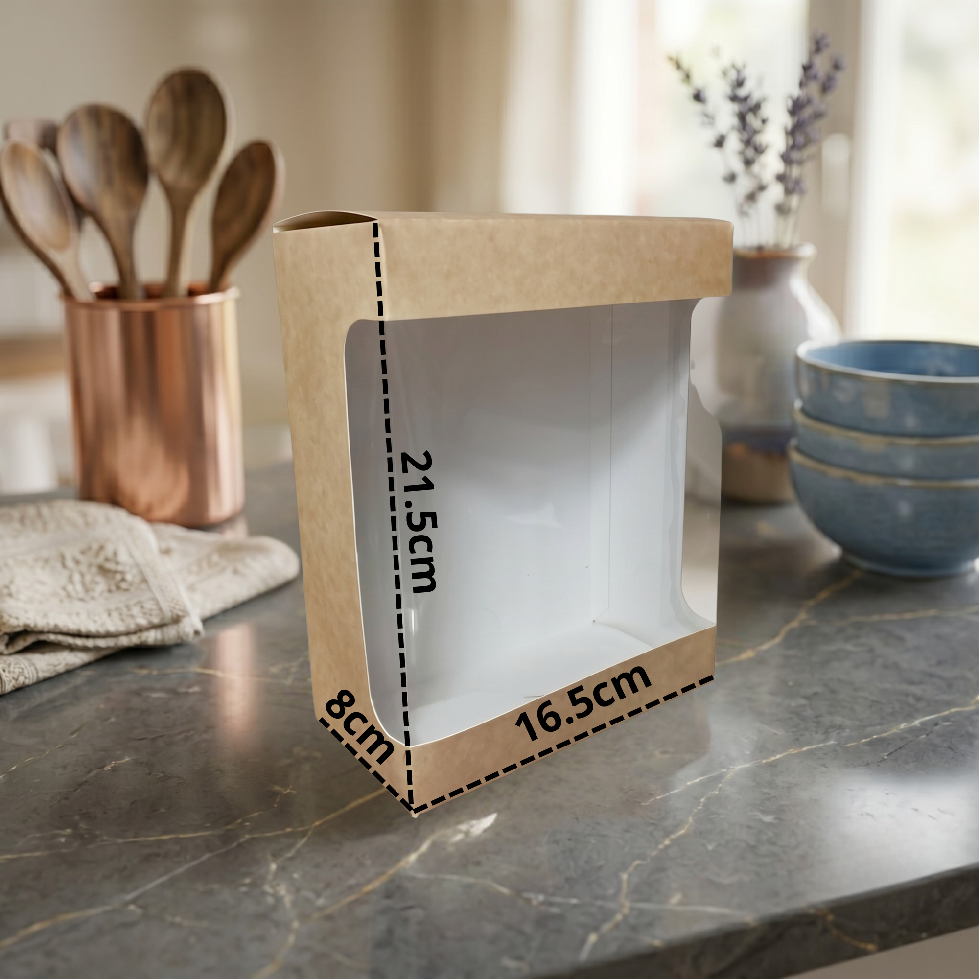 Caja Rectangular Con Ventana 16.5x8x21.5