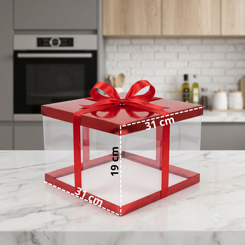 Caja Acetato Con Moño 31X31X19