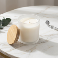 Envase Vidrio Biselado Con Tapa De Madera