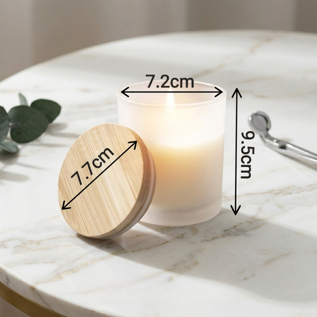 Envase Vidrio Biselado Con Tapa De Madera