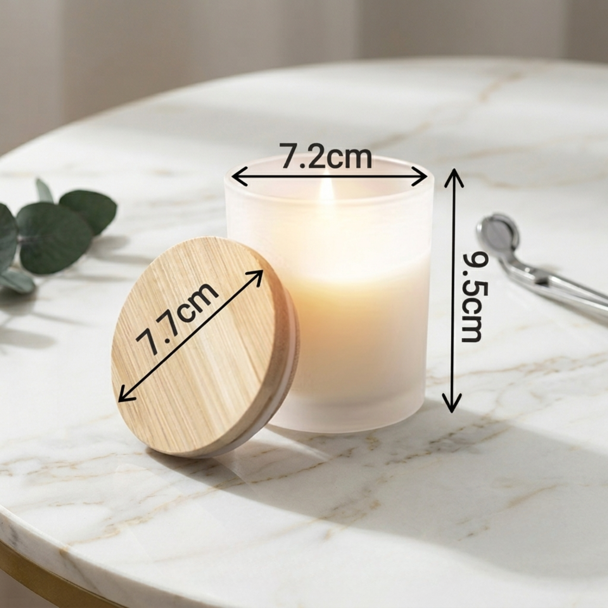 Envase Vidrio Biselado Con Tapa De Madera