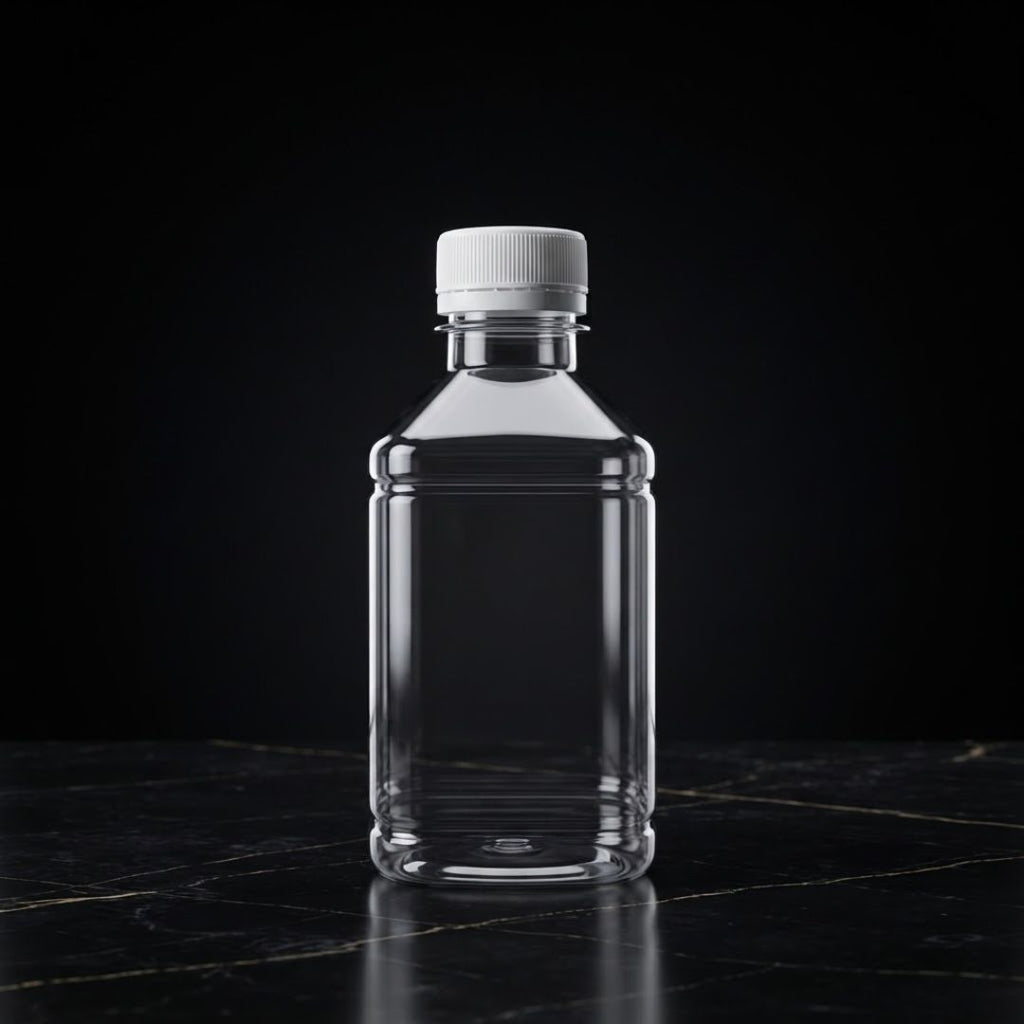Botella Plástica Cuadrada 250 ML + Tapa