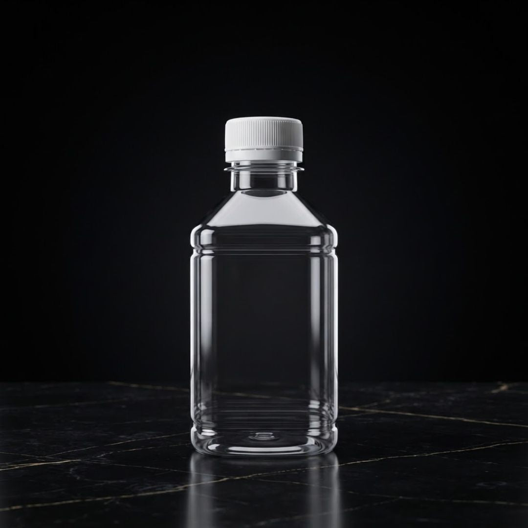 Botella Plástica Cuadrada 250 ML + Tapa