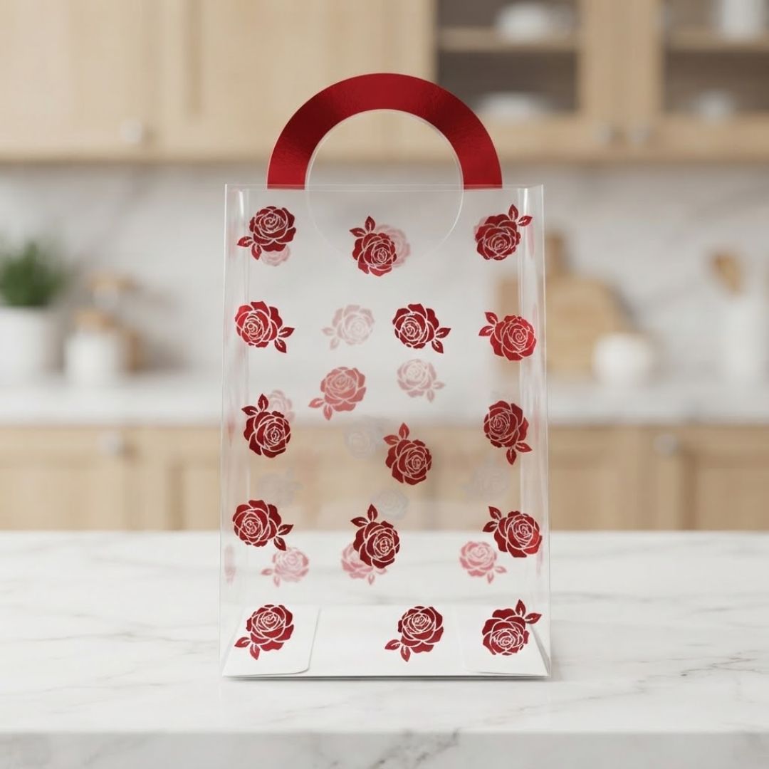 Bolsa Acetato Flores 12X7X18