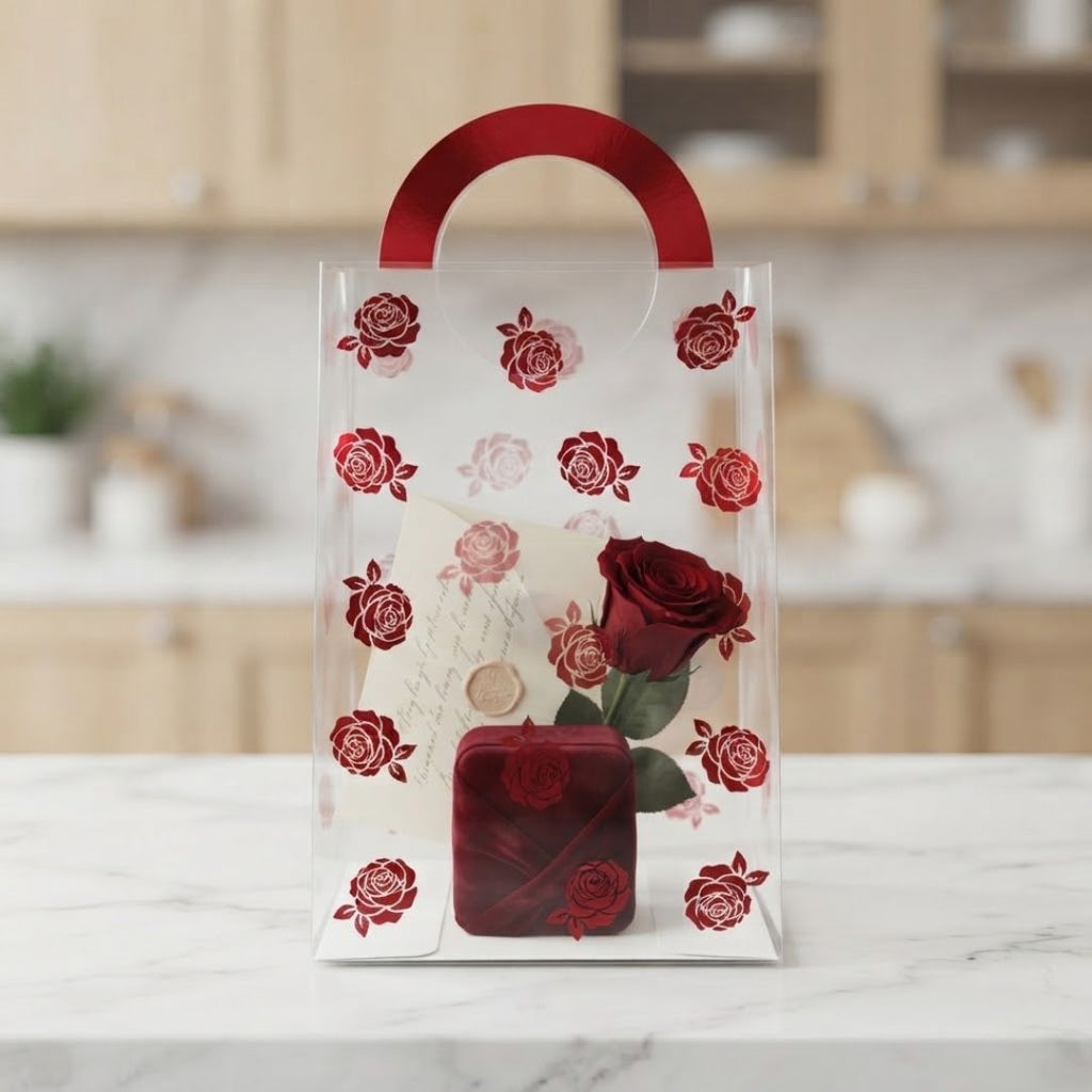 Bolsa Acetato Flores 12X7X18
