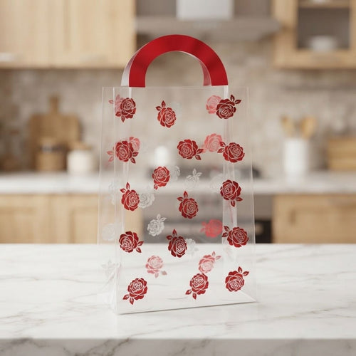 Bolsa Acetato Flores 12X7X18