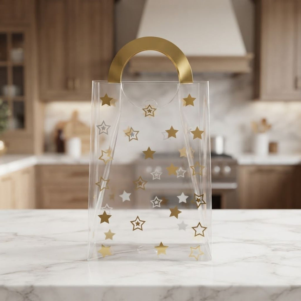 Bolsa Acetato Estrellas 12X7X18