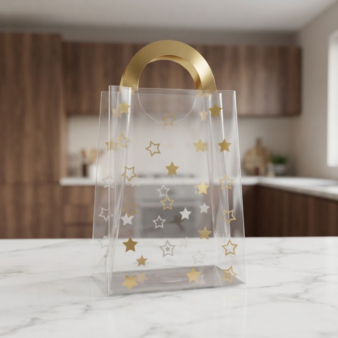 Bolsa Acetato Estrellas 12X7X18