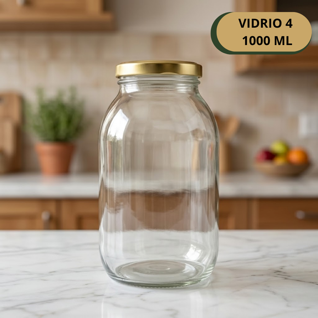 Botella Vidrio 4 X 1000 ML