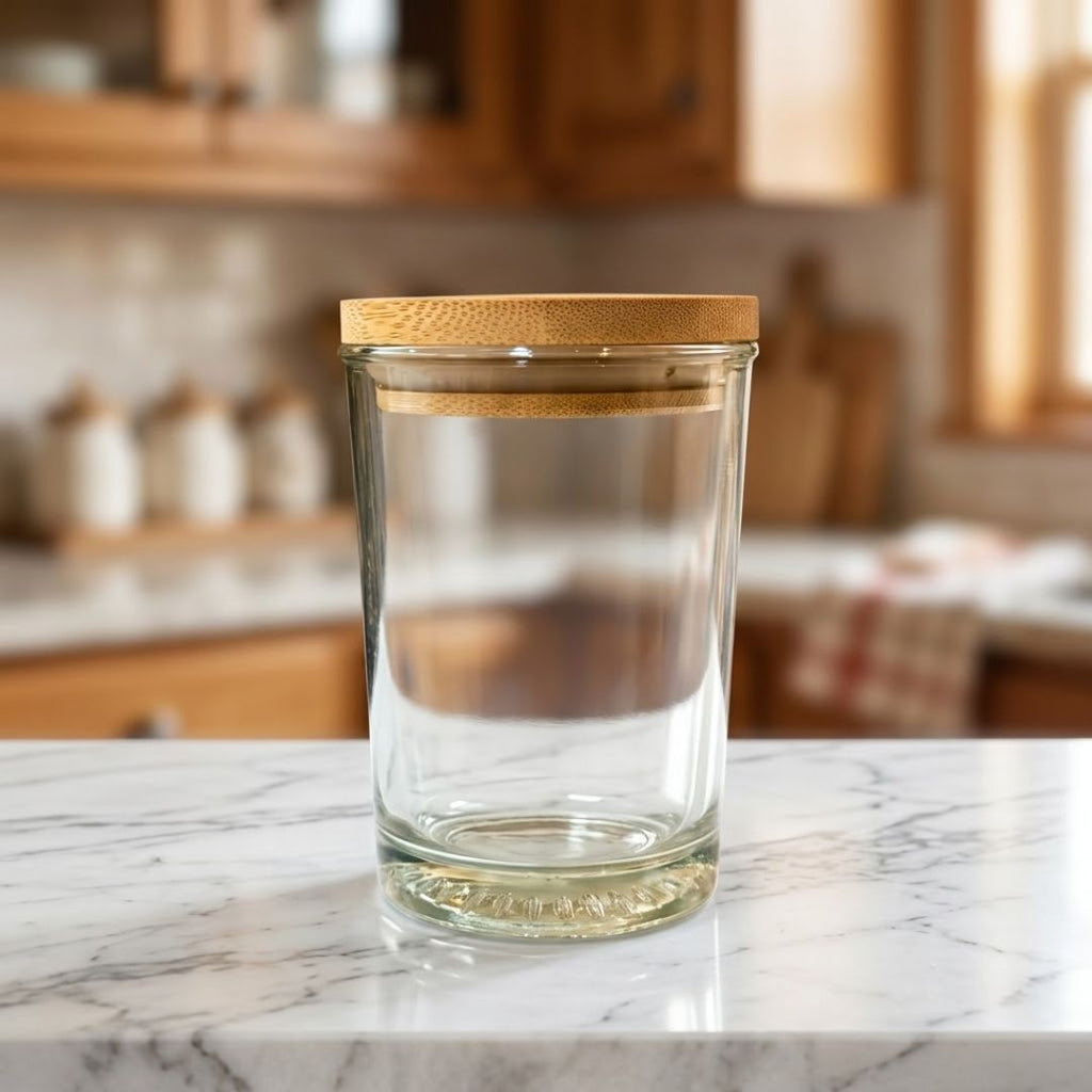 Vaso Old Tapa Madera Transparente