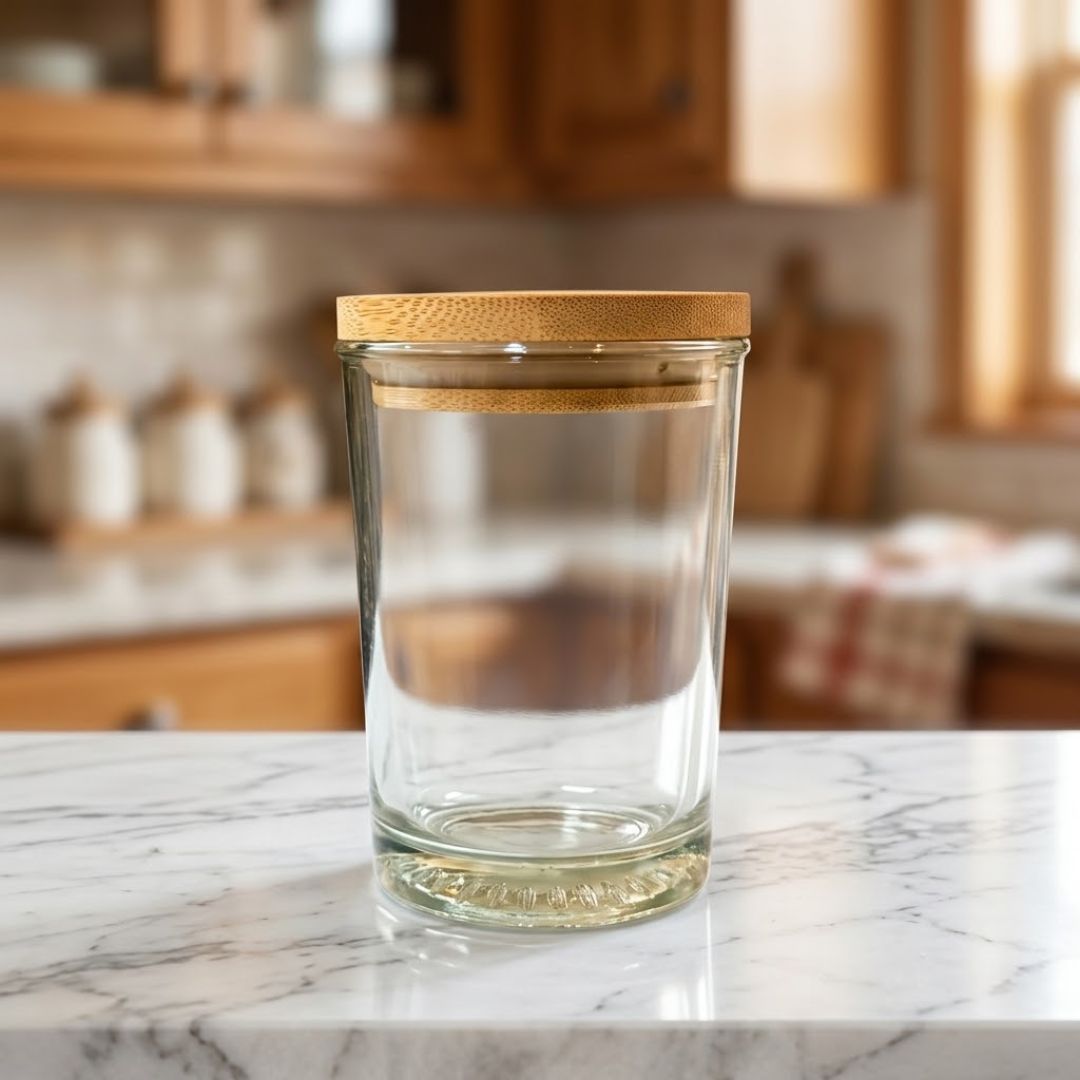 Vaso Old Tapa Madera Transparente