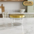 Frasco Vidrio 80 ML + Tapa Dorada
