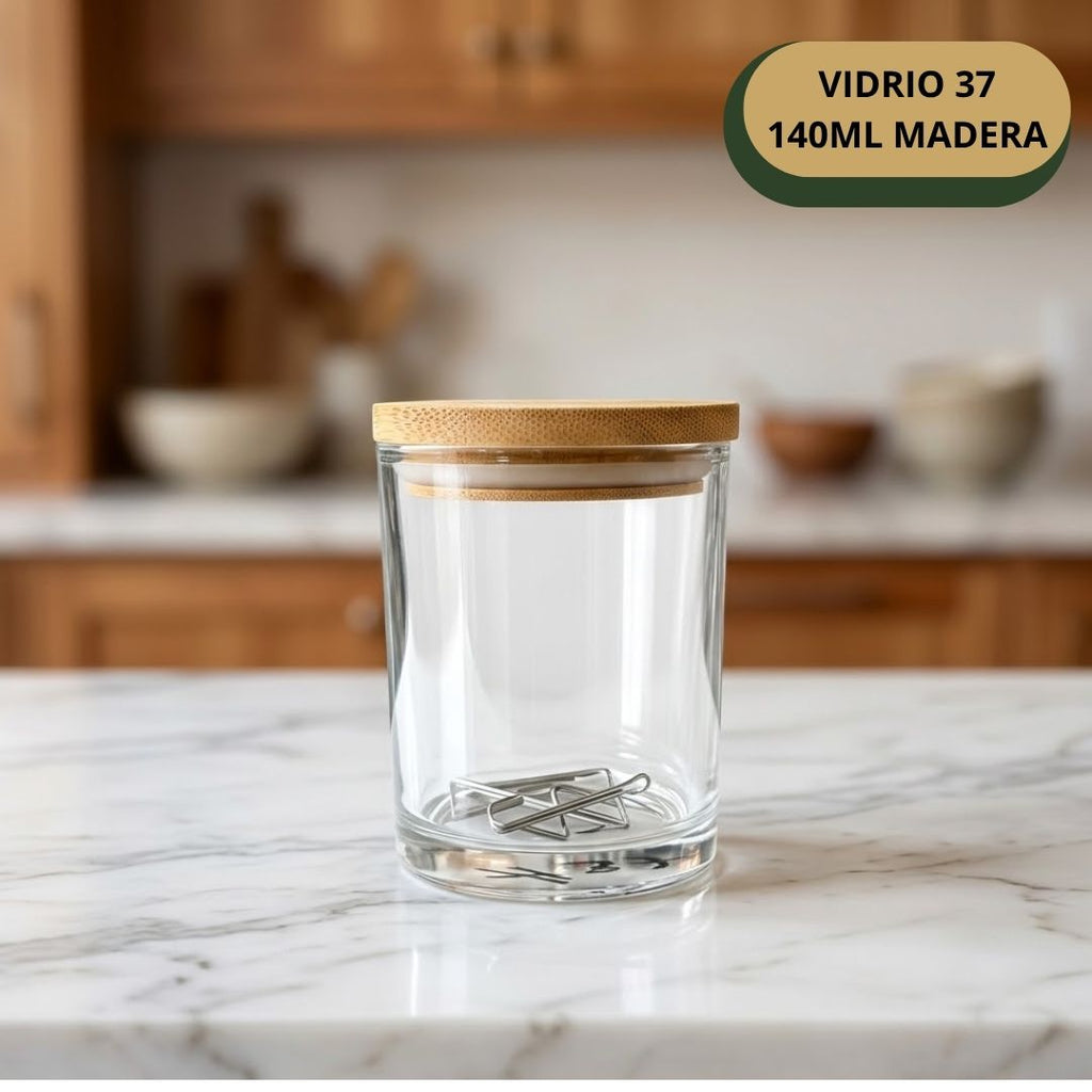 Botella Vidrio 37 140ML+Tapa Madera