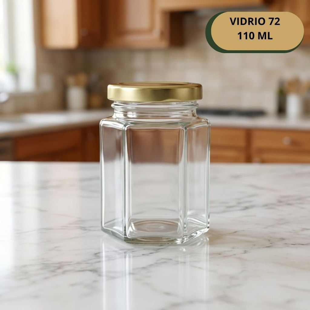 Botella Vidrio 72 X 110 ML Hexagonal