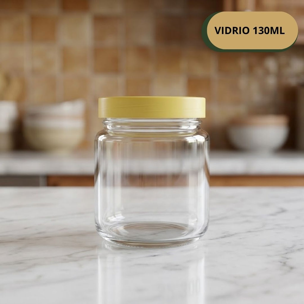 Botella Vidrio 130 ML + Tapa Plastica