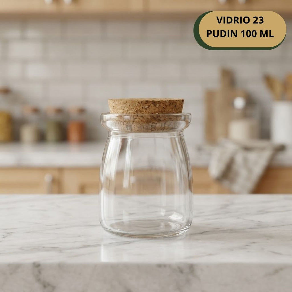Botella Vidrio 23 Pudin+Corcho 100 ML