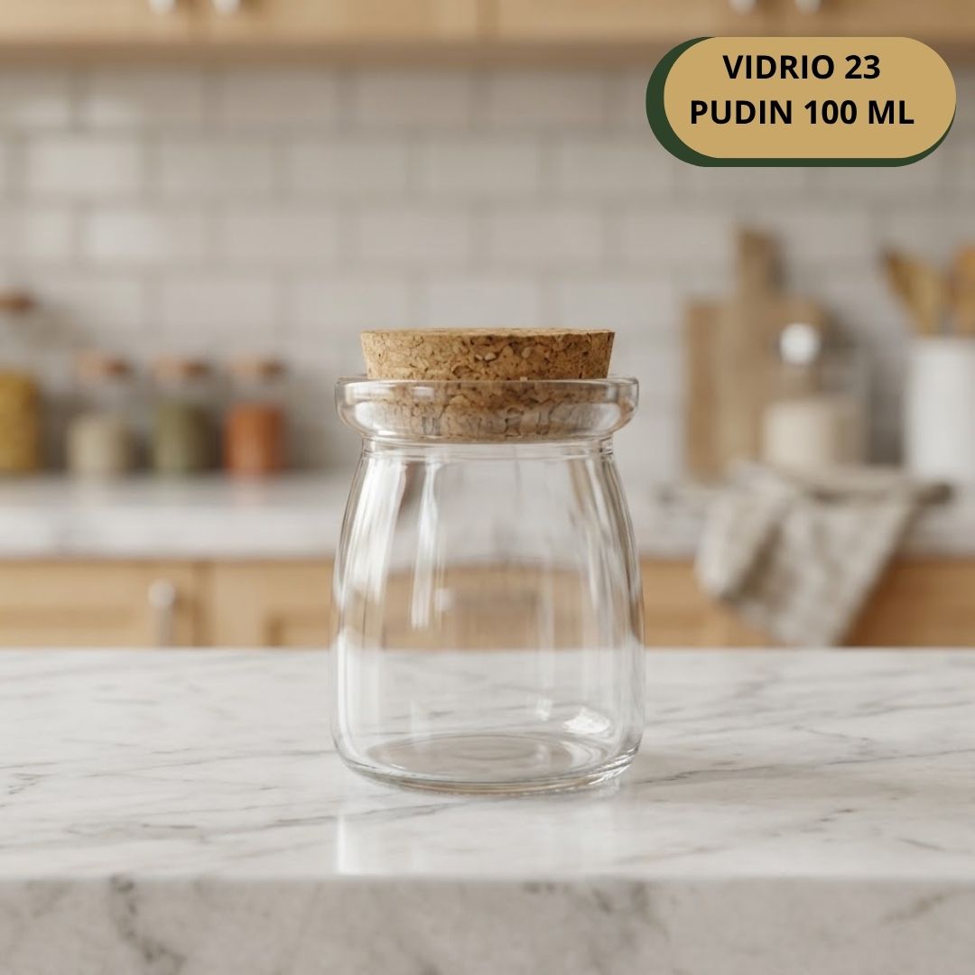 Botella Vidrio 23 Pudin+Corcho 100 ML